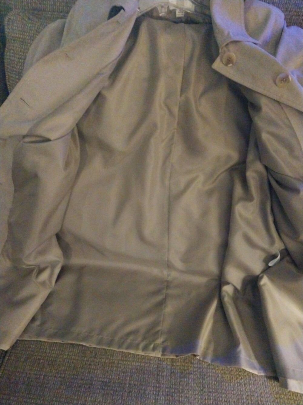 Gallery Womens Size 2X Beige Belted Trench Coat Rain Jacket Hooded Plus - Picture 7 of 15